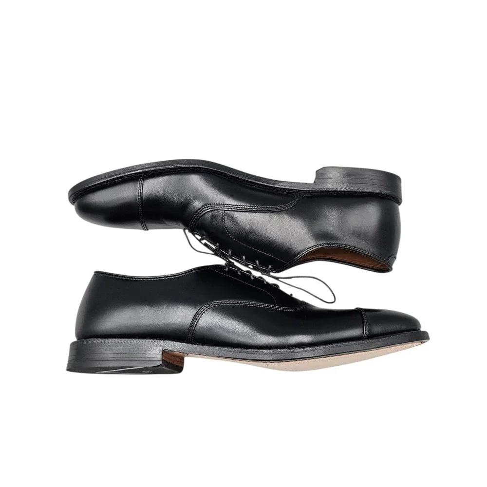 Allen Edmonds Mens 11.5 2A Narrow Park Avenue Black Leather Cap Toe Oxford 5615